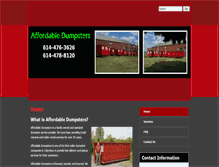 Tablet Screenshot of affordabledumpstersoh.com